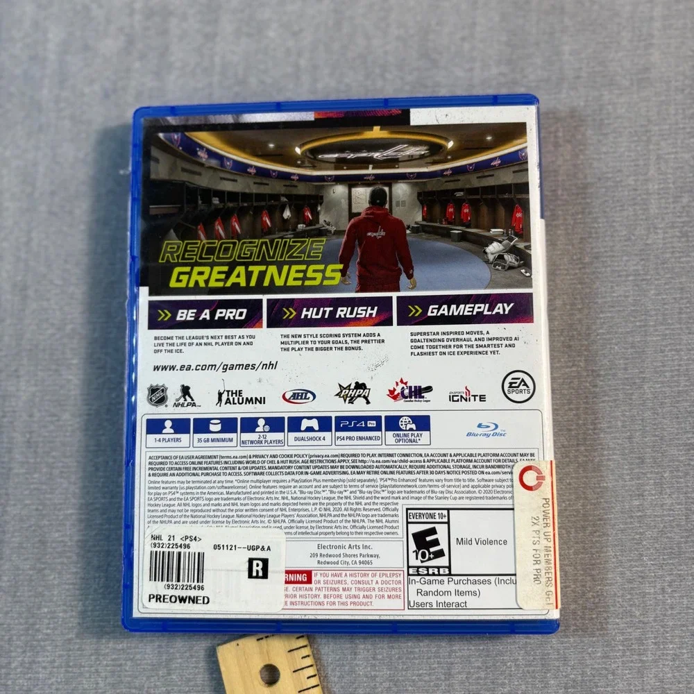 EA Sports NHL‎ 21 PlayStation 4 Blue NHL 21 Sports Hockey Game Disc Insert